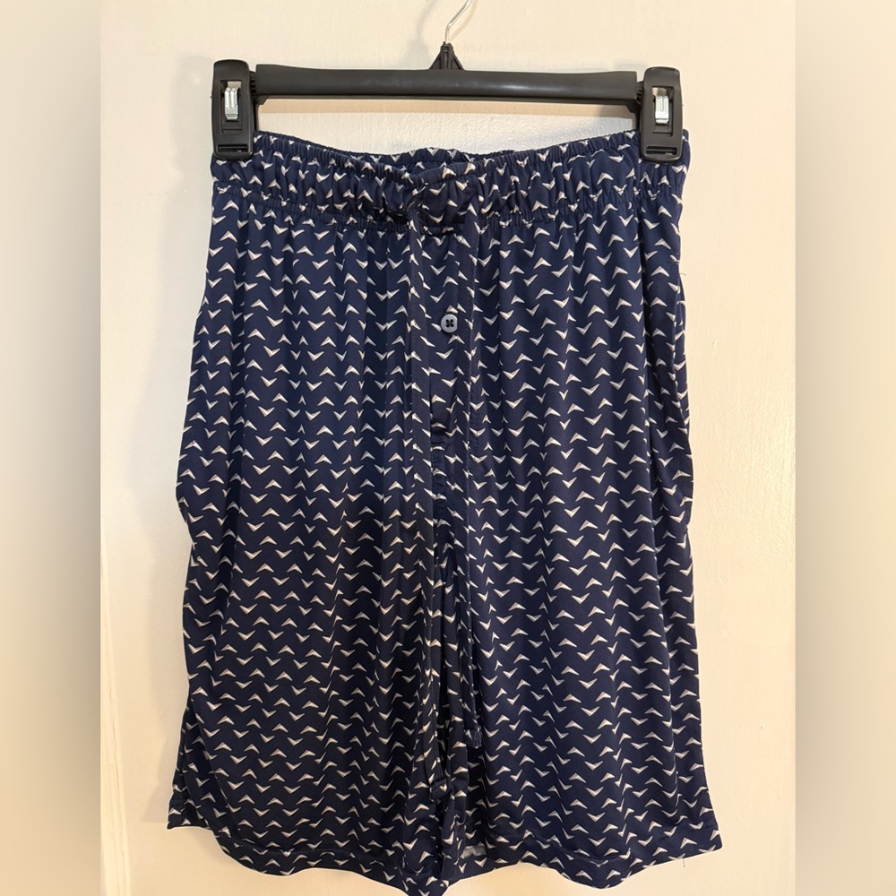 Fruit of the Loom Navy and White Men's Sleep Shorts S